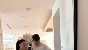 Pregnant Olivia Culpo Bares Baby Bump in Sheer Lace 2-Piece