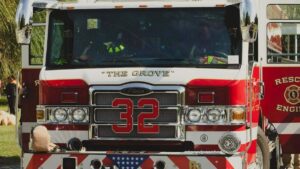 Windshield flies off tumbling fire engine, hits man in his yard, NC officials say