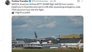 AA pilot declares emergency after lightning strikes London-to-Charlotte flight