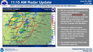 Strong thunderstorms move into the Triangle Tuesday, bringing heavy wind & hail