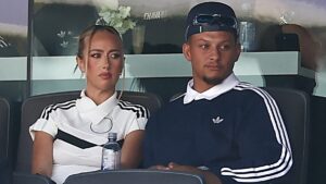 Patrick and Brittany Mahomes Color-Coordinate While Attending World Cup Final