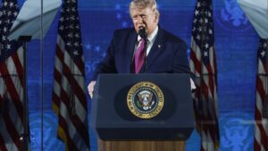 Trump Supports Controversial Braves Tomahawk Chop, Trashes Mets at Rally