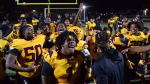 Which 11 NC high school football teams are ranked nationally in preseason?