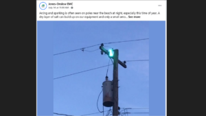 Eerie ‘glowing’ seen at night above utility poles on NC coast. What’s behind it?