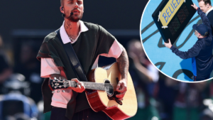 Ted Lasso, Coach Beard Pep Talk Justin Bieber Before World Cup Halftime Show